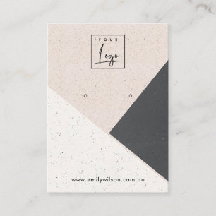 Cartão De Visita  Logotipo de exibição do Blush Black White Cerâ