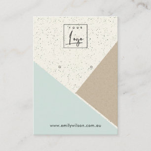 Cartão De Visita Logotipo de exibição do Kraft White Aqua Blue Ce