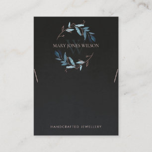 CARTÃO DE VISITA LOGOTIPO DE EXIBIÇÃO DO MONOGRAMA DE FOLIAGEM DE