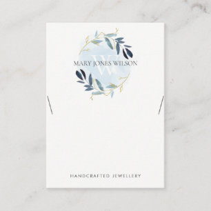 CARTÃO DE VISITA LOGOTIPO DE EXIBIÇÃO DO MONOGRAMA DE FOLIAGEM DO