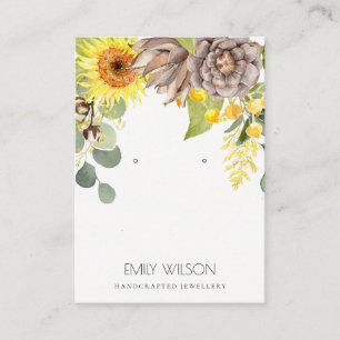 CARTÃO DE VISITA LOGOTIPO DE EXIBIÇÃO FLORAL DO OUVIMENTO RUSTIFI