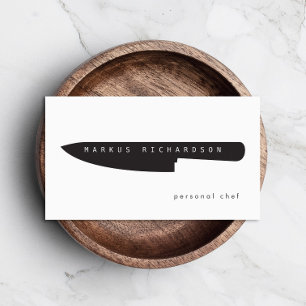 Cartão De Visita Logotipo de Faca de Chef Grande para Chef Pessoal,