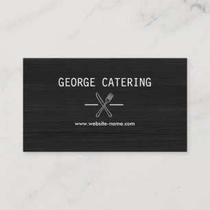 Cartão De Visita Logotipo de Faca e Garfo Cruzados Vintage Catering