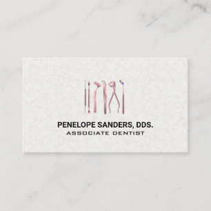 Cartão De Visita Logotipo de ferramentas dentárias  Rosa