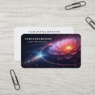 Cartão De Visita Logotipo de Flor de Lótus Elegante Yoga