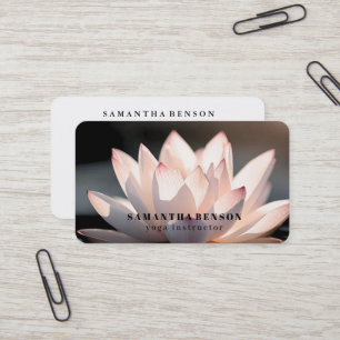 Cartão De Visita Logotipo de Flor de Lótus Elegante Yoga
