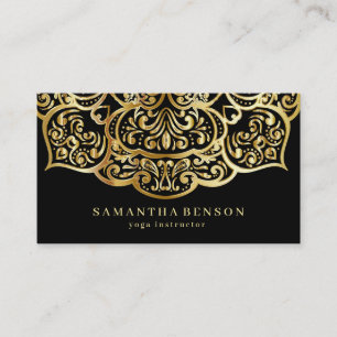 Cartão De Visita Logotipo de Flor de Lótus Elegante Yoga