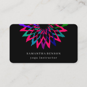 Cartão De Visita Logotipo de Flor de Lótus Elegante Yoga