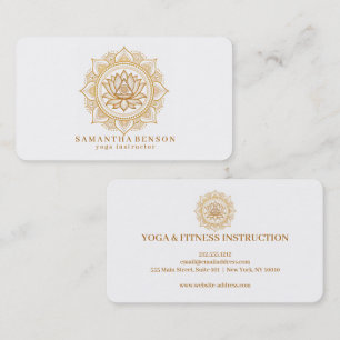 Cartão De Visita Logotipo de Flor de Lótus Elegante Yoga