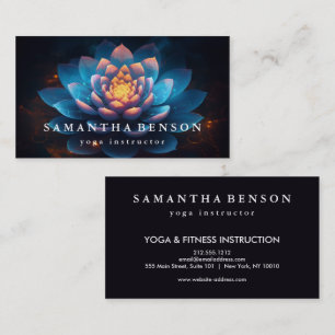 Cartão De Visita Logotipo de Flor de Lótus Elegante Yoga