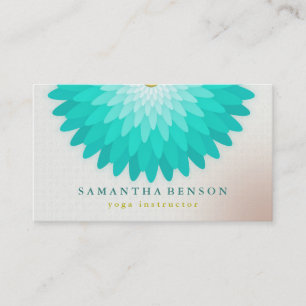 Cartão De Visita Logotipo de Flor de Lótus Elegante Yoga