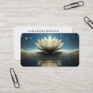 Cartão De Visita Logotipo de Flor de Lótus Elegante Yoga