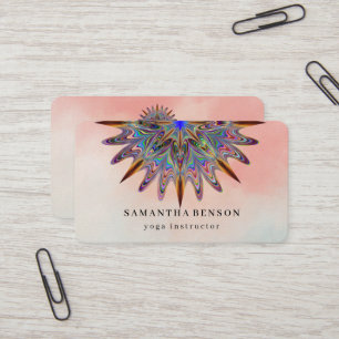 Cartão De Visita Logotipo de Flor de Lótus em Aquarela Elegante par