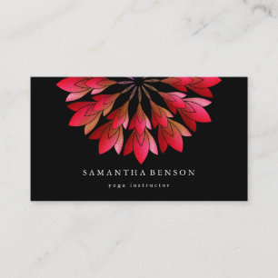 Cartão De Visita Logotipo de Flor de Margarida Elegante Yoga