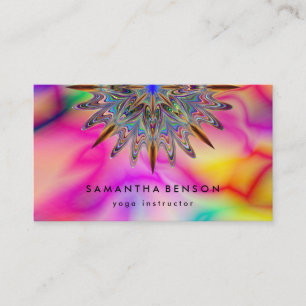 Cartão De Visita Logotipo de Flor Lotus de Cor de Água Elegante Yo