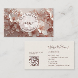 Cartão De Visita Logotipo de Flores 3D com Beijo Branco Inicial