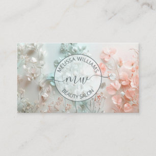Cartão De Visita Logotipo de Flores Boho Pastel