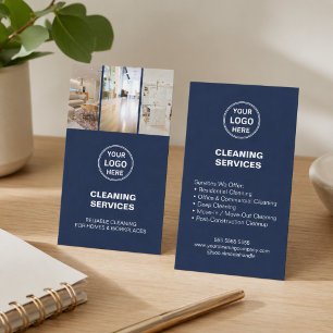 Cartão De Visita Logotipo de Foto de Serviços de Limpeza Modernos A