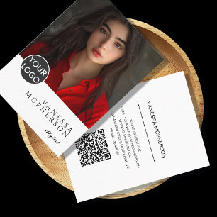 Cartão De Visita Logotipo de Foto Profissional Minimalista Moderno 