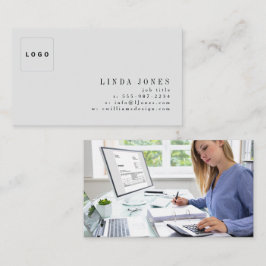 Cartão De Visita Logotipo de Foto Profissional Moderno Minimalista 
