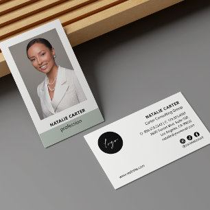 Cartão De Visita Logotipo de Foto Retrato Elegante Ícone Social SAG