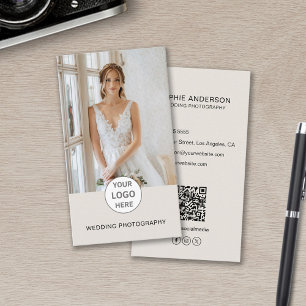 Cartão De Visita Logotipo de Fotógrafo Moderno Foto QR Mídia Social