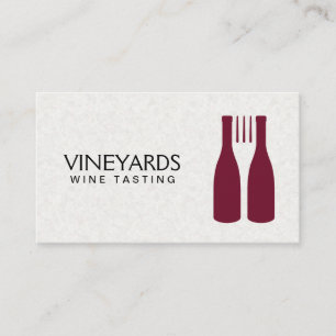 Cartão De Visita Logotipo de Garfo de Garrafas de Vinho