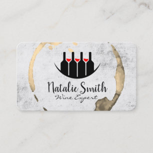 Cartão De Visita Logotipo de Garrafas de Vinho   Mancha de Vinho