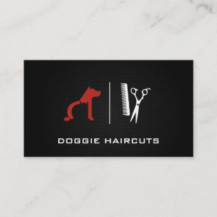 Cartão De Visita Logotipo de Gato de Cão  Groomer  Fundo da malha 