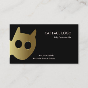 Cartão De Visita Logotipo de Gato - Gato Dourado