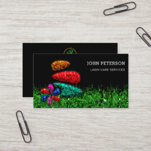 Cartão De Visita Logotipo de Grass de Serviços de jardinagem de jar