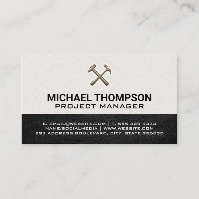 Cartão De Visita Logotipo de Hammers Retro (Frente)