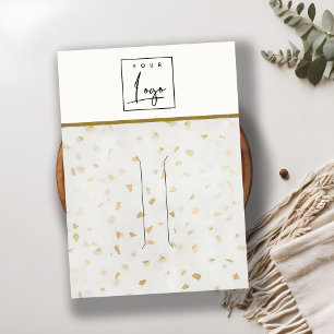 Cartão De Visita Logotipo de hepatite de Textura Terrazzo Dourada d