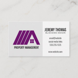 Cartão De Visita Logotipo de Imóveis Roxo