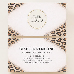 Cartão De Visita Logotipo de Impressão de Leopardo Guepardo Profiss