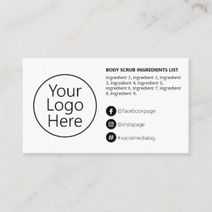 Cartão De Visita Logotipo de instruções de componentes brancos pr