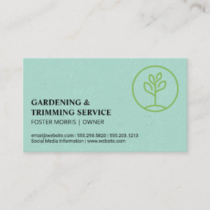 Cartão De Visita Logotipo de jardinagem Planta brotando