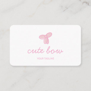 Cartão De Visita Logotipo de Laço Fofo Marca de Boutique ou Belez