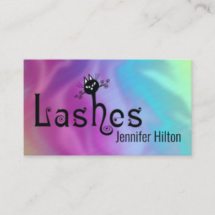 Cartão De Visita Logotipo de lascas de diversão de gato preto giro