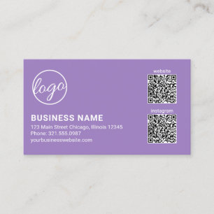 Cartão De Visita Logotipo de Lavanda Profissional Código QR Moderno