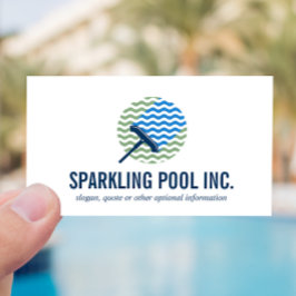 Cartão De Visita Logotipo de limpeza de piscinas Serviços de reparo