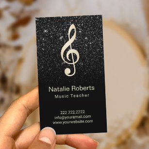 Cartão De Visita Logotipo de Limpeza Musical do Professor de Música