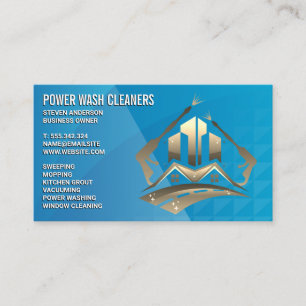 Cartão De Visita Logotipo de limpeza por lavagem de pressão