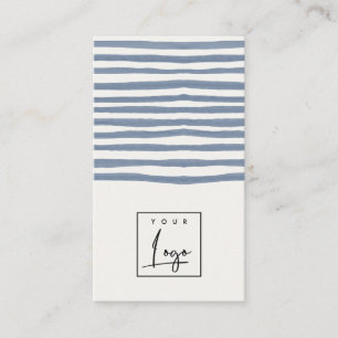 Cartão De Visita Logotipo de Listras Desenhadas à Mão em Aquarela A