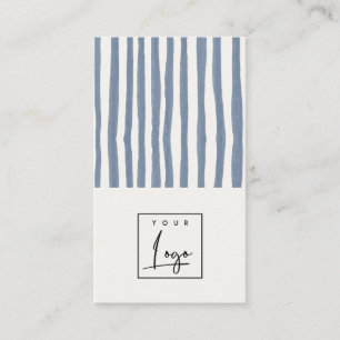 Cartão De Visita Logotipo de Listras Desenhadas à Mão em Aquarela A