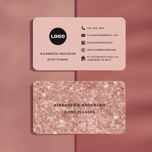 Cartão De Visita Logotipo de Loja de Luxo com Pontos Polka em Rose