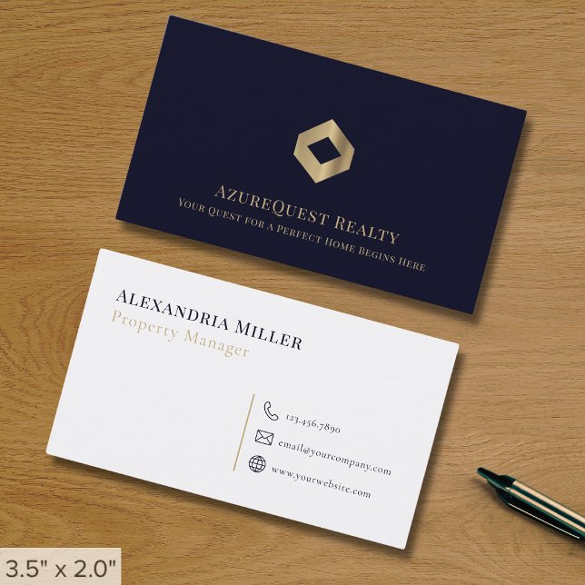 Cartão De Visita Logotipo de luxo elegante (Criador carregado)