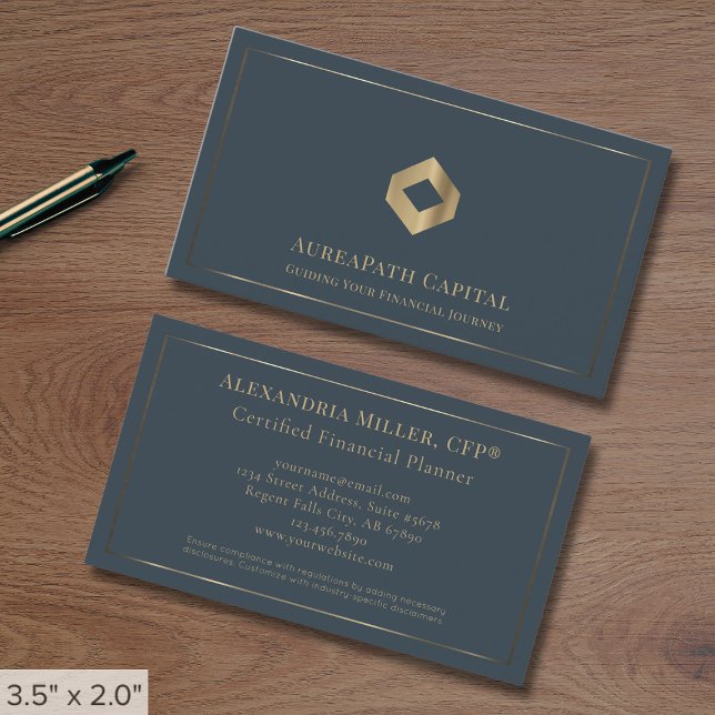Cartão De Visita Logotipo de luxo elegante (Criador carregado)