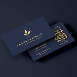 Cartão De Visita Logotipo de Luxo Mínimo de Paisagista Código QR Az