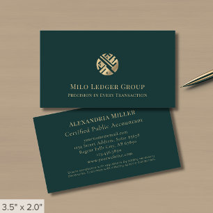 Cartão De Visita Logotipo de luxo verde moderno